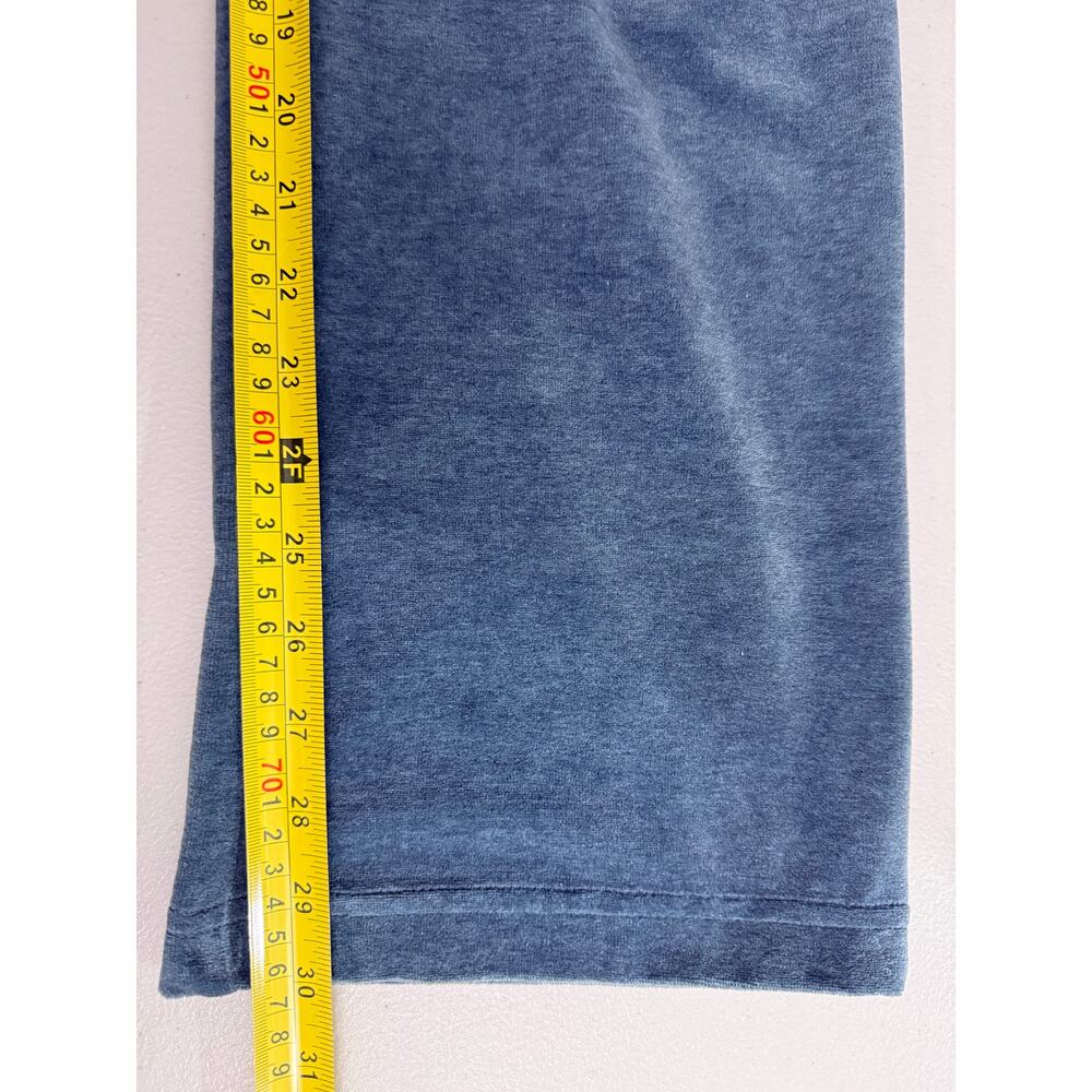 L.L.Bean Velvet Pull On Pants Storm Blue Elastic Waist Drawstring Straight Leg M - Picture 13 of 13